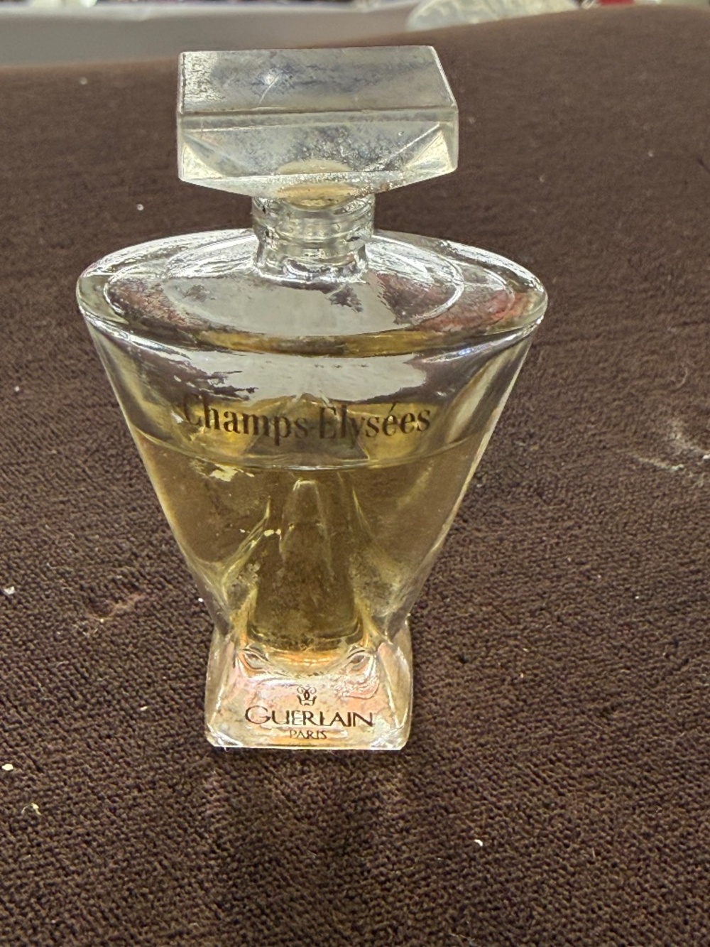 GUERLAIN MINI PERFUME BOTTLE. CHAMPS ELYSEES. 3/4 FULL OF PERFUME